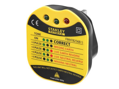 Stanley Intelli Tools FMHT82568-5 FatMax UK Wall Plug Tester INT582568