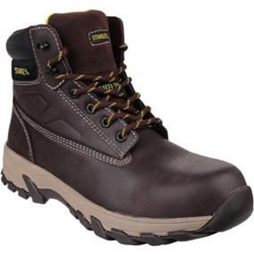 Stanley Mens Tradesman Leather Safety Boots Brown (12 UK)