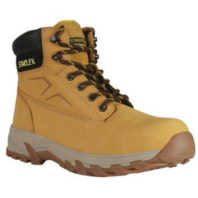 Stanley Mens Tradesman Leather Safety Boots Honey (7 UK)