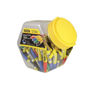 STANLEY - Mini Fine Tip Marker, Mixed Colours (Tub 72)
