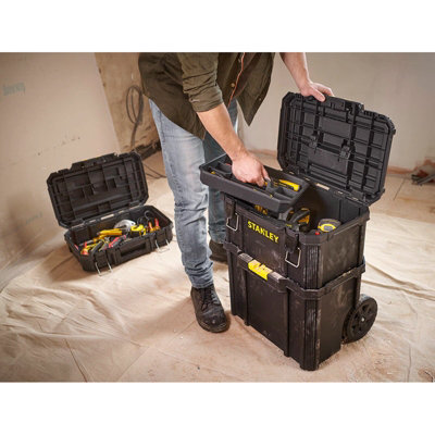Stanley Mobile Rolling Toolbox 3 Section Portable Tool Box STA183319 STST83319-1