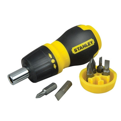 Stanley Multibit Ratchet Stubby Screwdriver +Bits STA066358 0-66-358 Triple Pack
