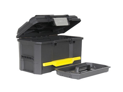 Stanley One Touch Toolbox Lockable With Organiser Drawer 19in STA170316 1-70-316