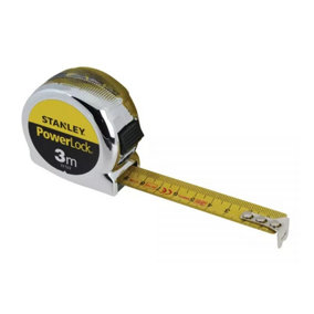 Stanley STA033522 3m Powerlock Tape Measure Metric Only Power Lock Tape 0-33-522