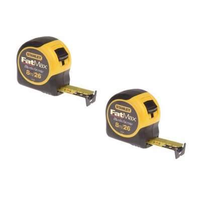 Stanley STA033726 FatMax Tape Measure 8m / 26ft 32mm - Twin Pack x2 0-33-726