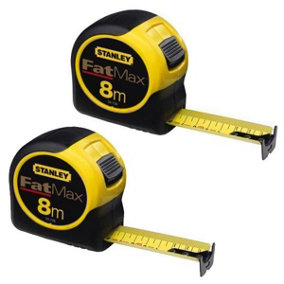 Stanley STA033728 8m Tape Measure 3 Rivet Metric Only 0-33-728 Twin Pack