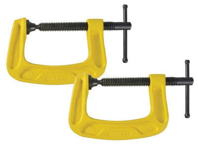 Stanley STA083033 Pack of 2 x Bailey G Clamp 75mm 0-83-033 Twin Pack