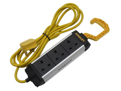 Stanley SXECFA1AHFE 3-Gang Powerboard with Foldable Hook 3m STE3GHOOK