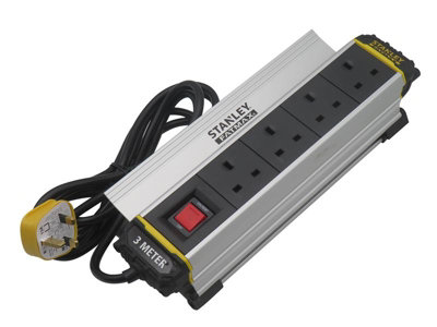 Stanley SXECFH2IHFE 4-Gang IP20 Powerboard with Clamp 3m STE4GCLAMP