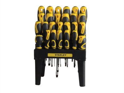 Stanley Tools 26 Piece Screwdriver Set with Rack - Slotted, Phillips, Pozi, and TORX