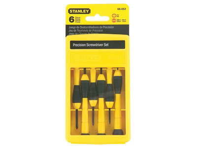 Stanley Tools Precision Screwdriver Set of 6 with Cushion Grip and Storage Case