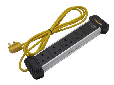 Stanleyl SXECFE2DHFE 4-Gang + 2 USB Powerboard with Cable Management 3m STE4GCAB2USB