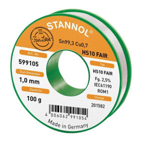 STANNOL - Lead Free Solder Wire 1.0mm, 100g