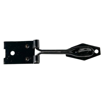 Staple Padlock Security Black Gate & Door Latch - Wire Hasp and Staple Lock 75mm with Fixing Screws for Cupboards, Cages, Sheds