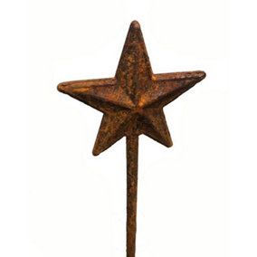 Star 4Ft Plant Pin Bare Metal/Ready to Rust (Pack of 3) - Steel - W10 x H121.9 cm