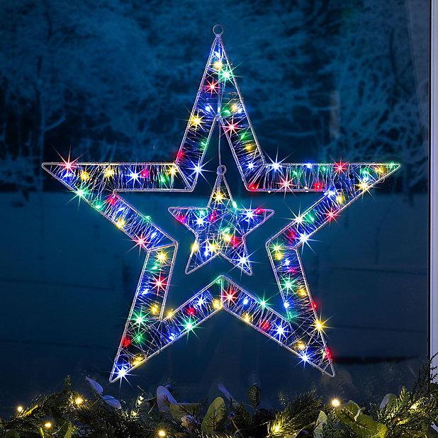 Star Christmas Light Micro LED Battery Operated with Timer Indoor