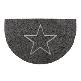 Star Half Moon Doormat in Grey