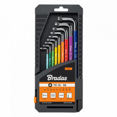 star hex key/allen key set ,colour coded and long reach handle