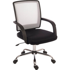 Star Mesh Chair White with gas lift seat height adjustment and tilt tension