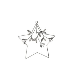 Star Mistletoe Wreath - Glass/Metal - L31 x W1.5 x H31 cm - Galvanised