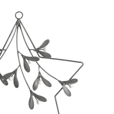 Star Mistletoe Wreath - Glass/Metal - L31 x W1.5 x H31 cm - Galvanised - 3