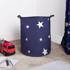 Star Print Laundry Bag Basket Clothes Organiser Handles Space Saver