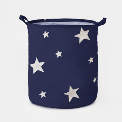 Star Print Laundry Bag Basket Clothes Organiser Handles Space Saver