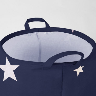 Star Print Laundry Bag Basket Clothes Organiser Handles Space Saver - 4