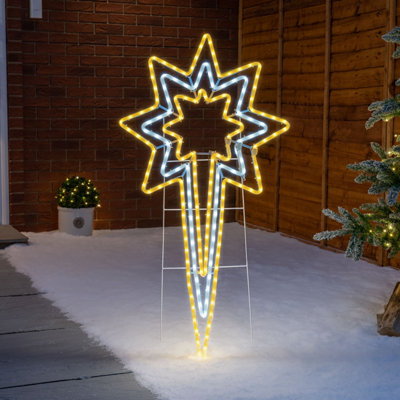 Star Rope Light Outdoor Christmas Decoration Flashing LED Xmas Silhouette 118cm