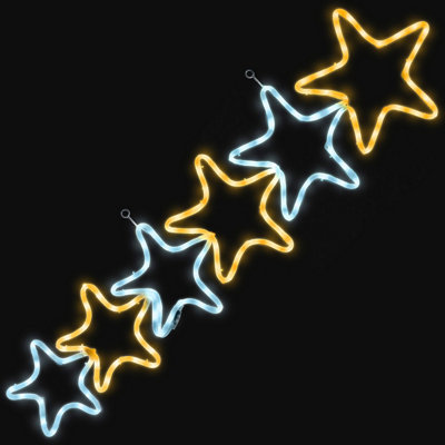 Star Rope Light Outdoor Christmas Decoration Warm White LED Xmas Wall Silhouette 106cm