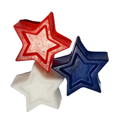 Star Snack Plate (Pack of 3) Red/White/Blue (One Size)