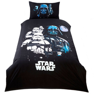 Star Wars Dark Side Duvet Set Black/White/Blue (Single)