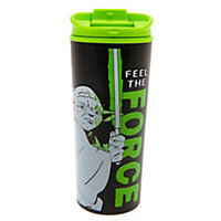 Star Wars Feel The Force Yoda Metal Travel Mug Black/Green (One Size)