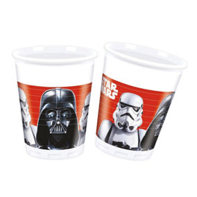 Star Wars Final Battle Disposable Cup (Pack of 8) White/Black/Red (One Size)