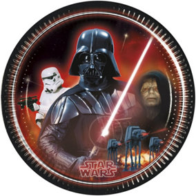 Star Wars Heroes And Villains Paper Party Plates (Pack of 8) Black/Orange/White (One Size)