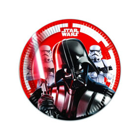 Star Wars Logo Party Plates (Pack of 8) White/Red/Black (One Size)