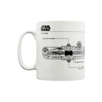 Star Wars Millennium Falcon Sketch Mug White/Black (One Size)