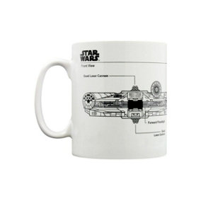 Star Wars Millennium Falcon Sketch Mug White/Black (One Size)
