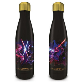 Star Wars: Obi-Wan Kenobi Battle Metal Water Bottle Black/Gold (One Size)