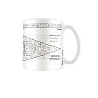 Star Wars Star Destroyer Sketch Mug White/Black (One Size)