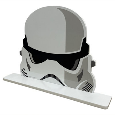 Star Wars Storm Trooper White Wall Shelf, 48.5cm W X 8cm D X 33.5cm H