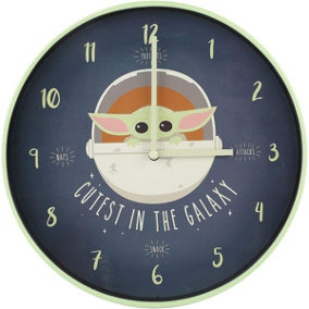 Star Wars: The Mandalorian Cutest In The Galaxy Wall Clock Navy/Green (One Size)