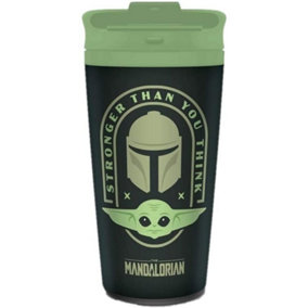 Star Wars: The Mandalorian Stronger Than You Think Metal Travel Mug Black/Green (One Size)