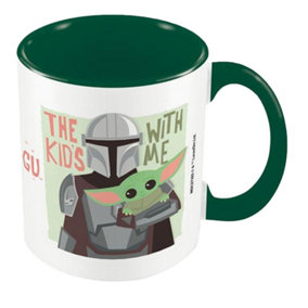 Star Wars: The Mandalorian The Kids With Me Inner Two Tone Mug White/Dark Green (One Size)