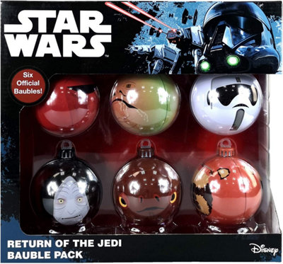 Star Wars The Return of The Jedi 6PC Christmas Tree Baubles Decorations