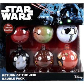Star Wars The Return of The Jedi 6PC Christmas Tree Baubles Decorations