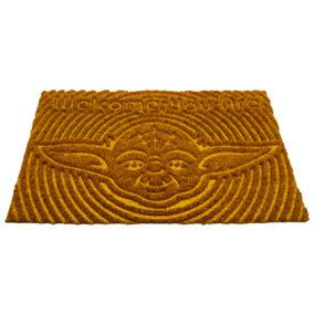 Star Wars Welcome You Are Embossed Yoda Door Mat Brown/Yellow (One Size)