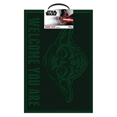 Star Wars Yoda Welcome Rubber Door Mat Green (60cm x 40cm x 0.8cm)