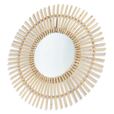 Starburst Large Rattan Mirror in Natural (H)74cm x (W)74cm