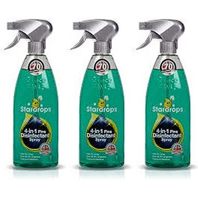 Stardrops 4-in-1 Pine Scented Disinfectant Spray 750 ml (Pack of 3